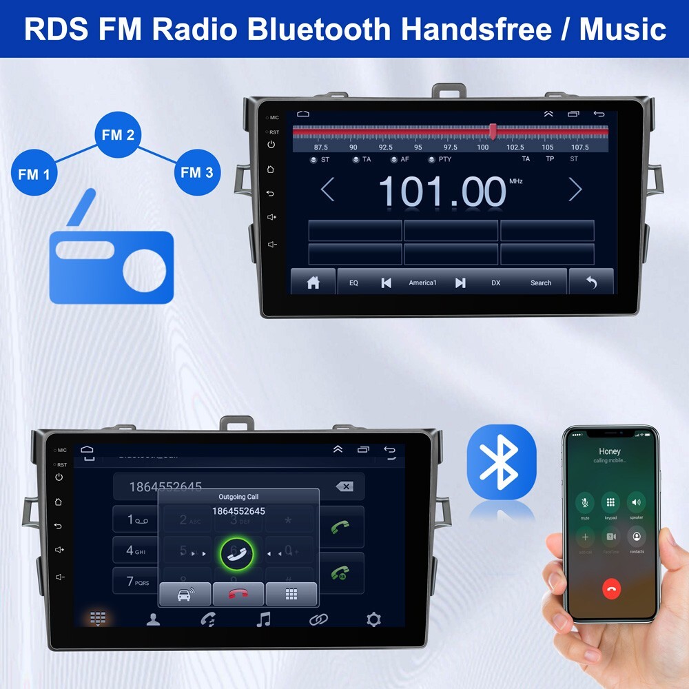 FOR TOYOTA COROLLA 2009-2013 Apple Carplay Car Radio Android 13 GPS Navi Stereo