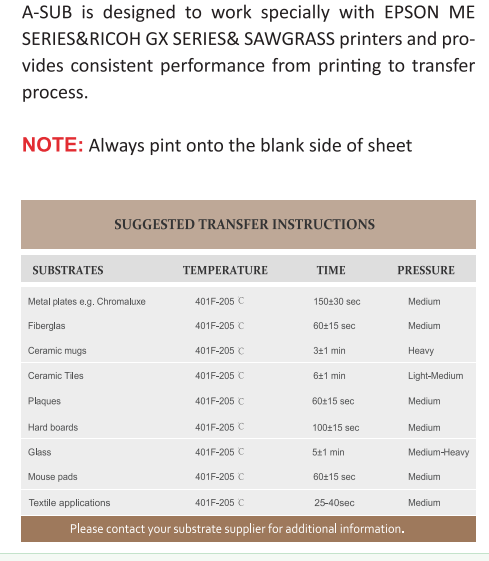 2200 Sheets A-SUB Sublimation Paper 125g 8.5x11 for Inkjet Heat Transfer Bulk
