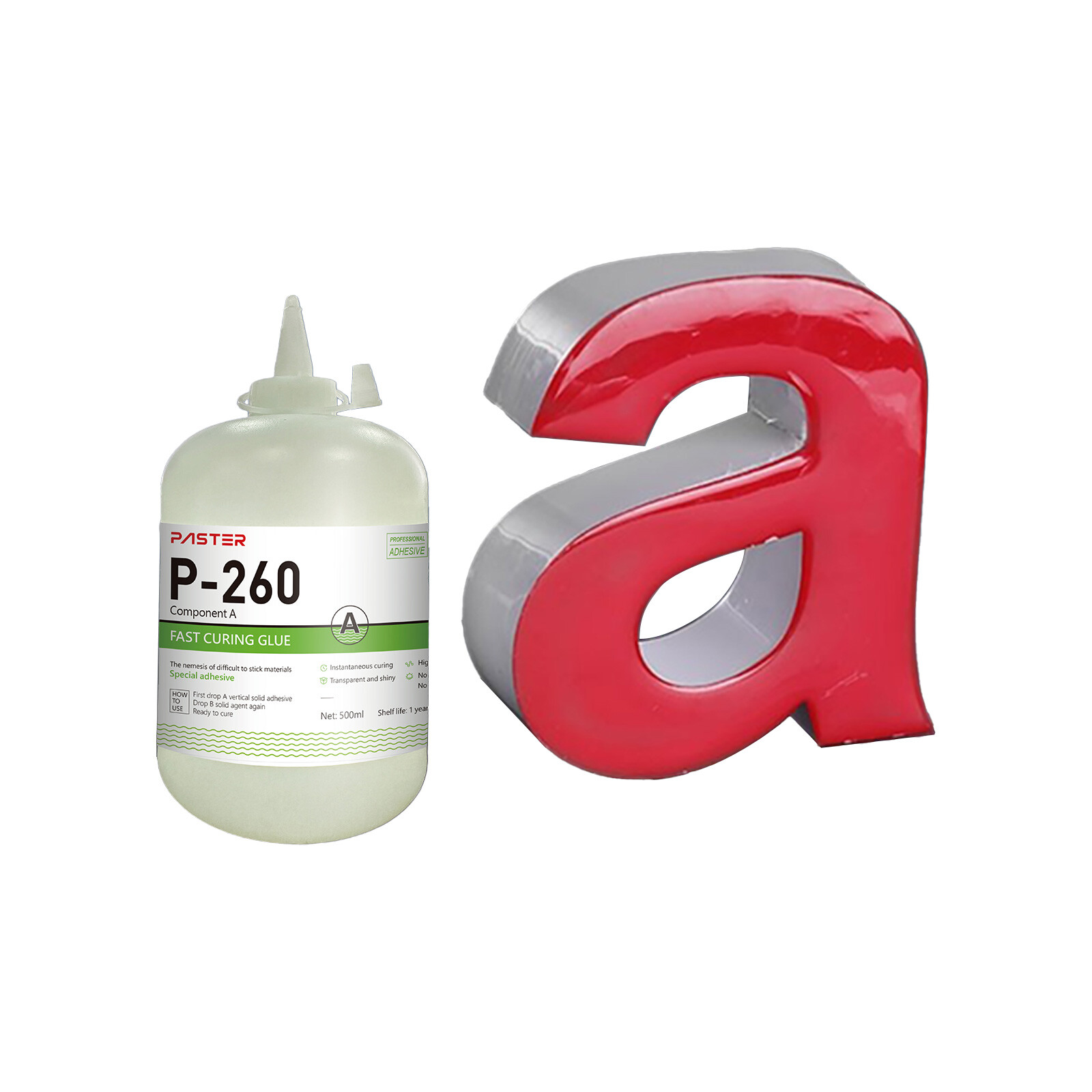 High Strength P-260A x10 + P-260B x10 FAST CURING GLUE for Channel Letter 500ml