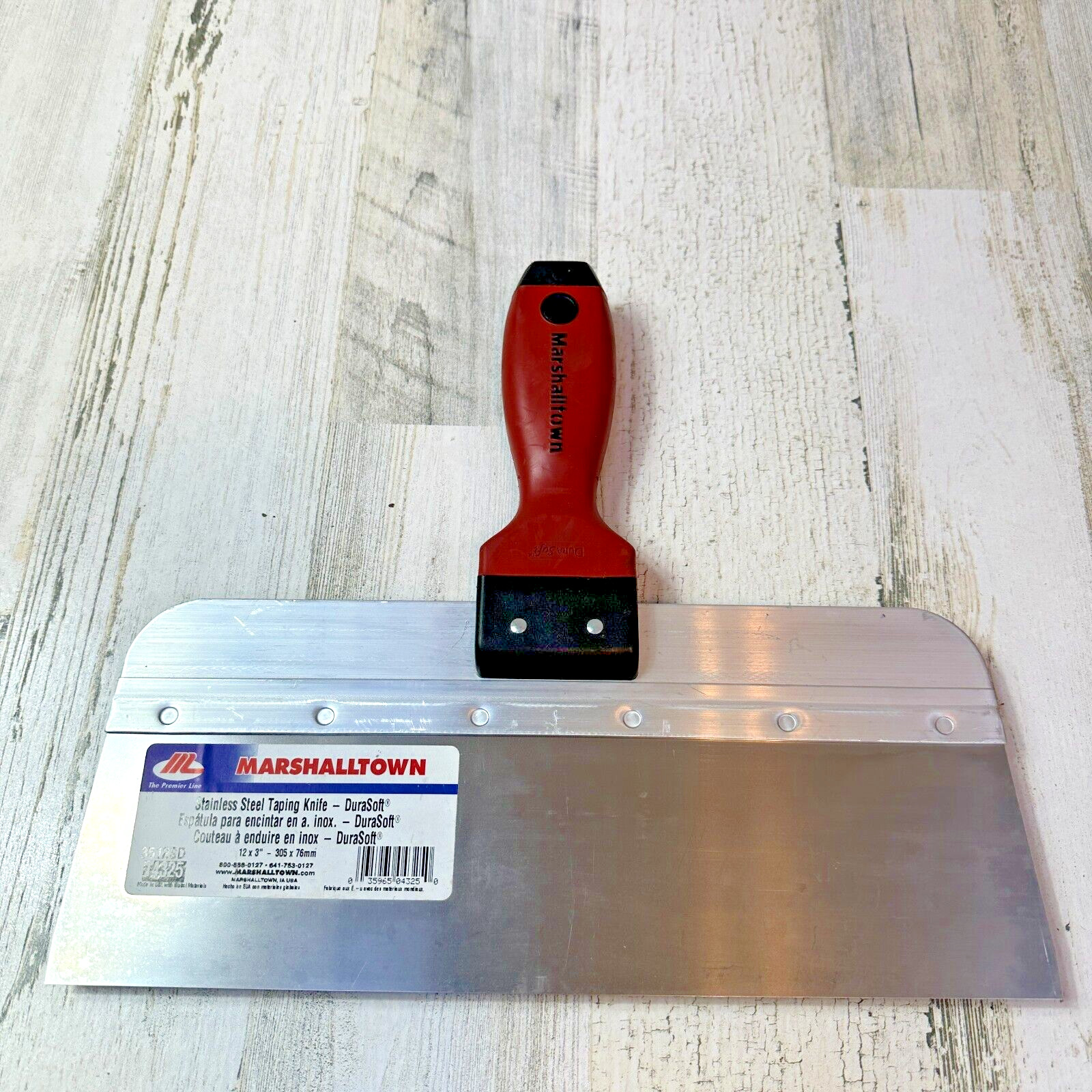 MARSHALLTOWN USA 12" x 3" STAINLESS STEEL TAPING KNIFE DURASOFT HANDLE  3512SD