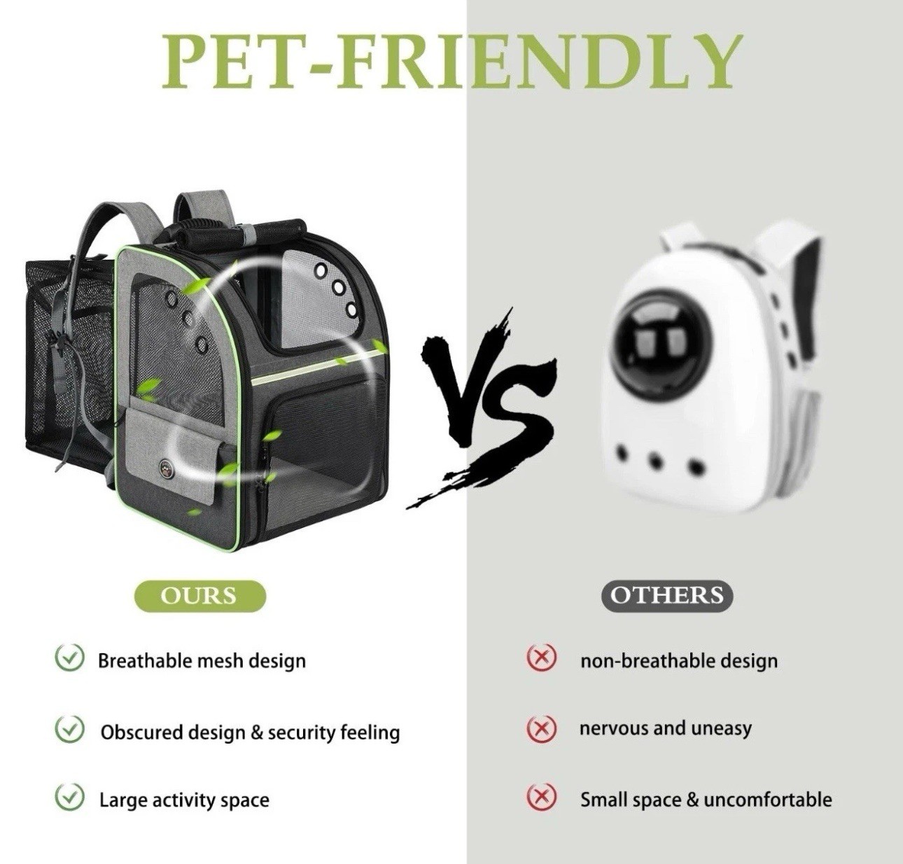 Cat Carrier Backpack, Large Cat Backpack Carrier Soft, Expandable Airline App...