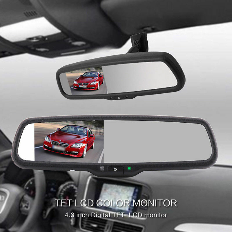 Car Rear View 4.3" LCD OEM Mirror Monitor with Backup Camera Parking Reverse Kit