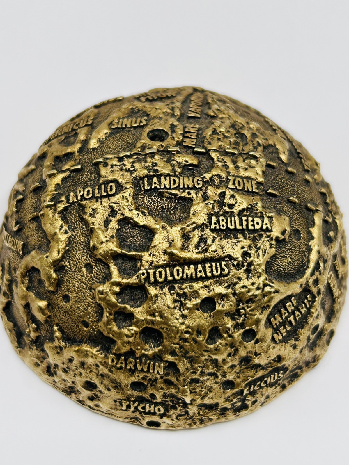 Vintage Apollo 11 Moon Landing Brass Paper Weight Robertson Aircrafts Astronauts