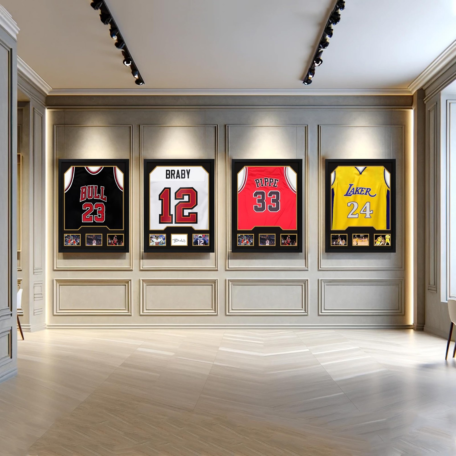 2-Pack Large Wooden Sports Jersey Display Frame Case Shadow Box w/ Mats