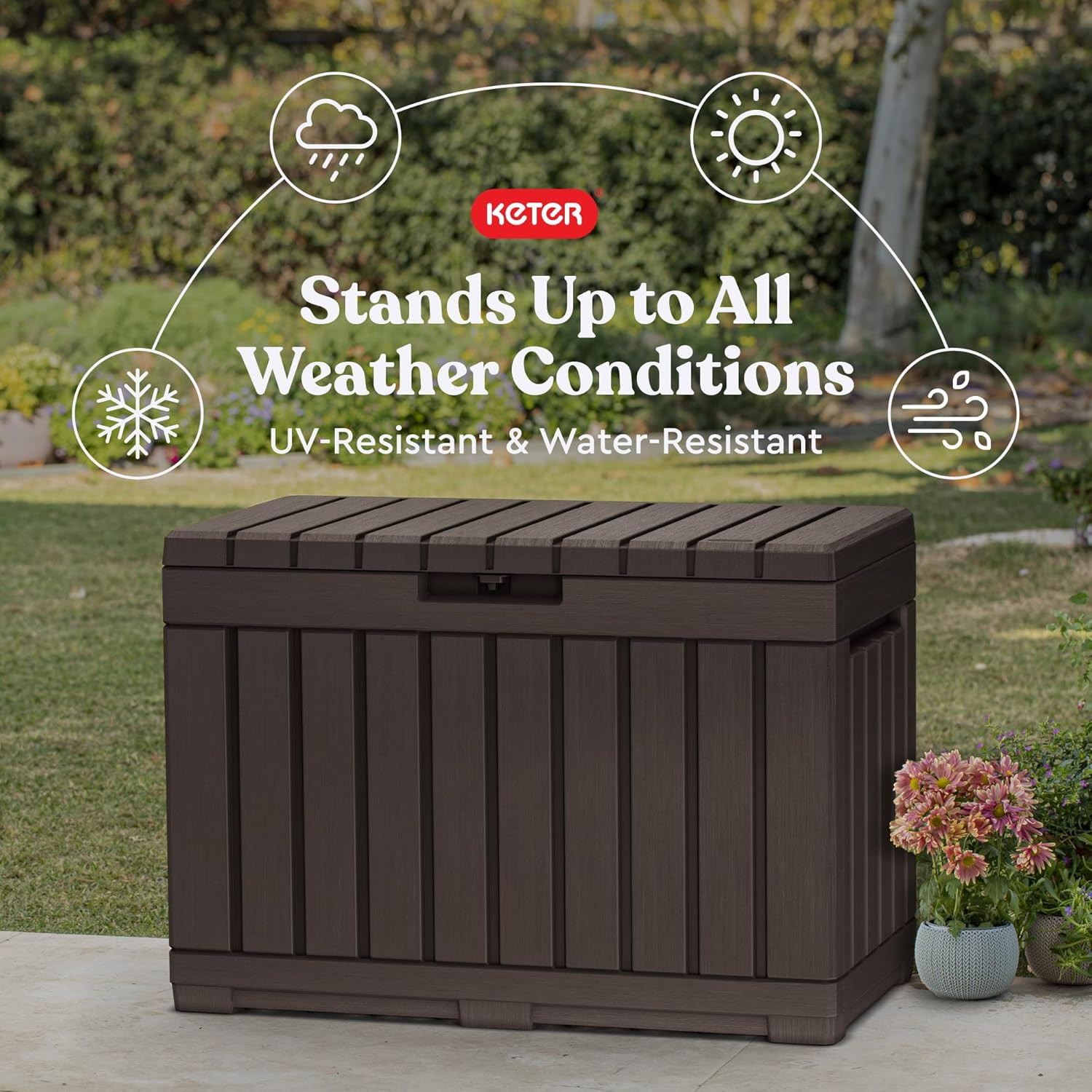 Kentwood 50 Gallon Resin Deck Box-Organization and Storage for Patio Cushions, T