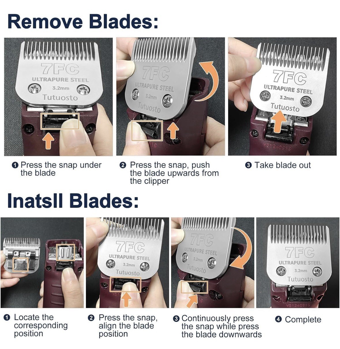 Clipper Blades Pet Grooming Clipper Replacement Blades Detachable Blade