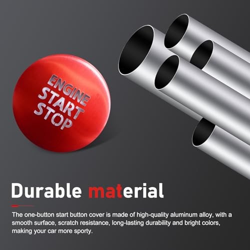 Engine Start Stop Push Button Cover Trim, Aluminum Alloy Push to Start Button