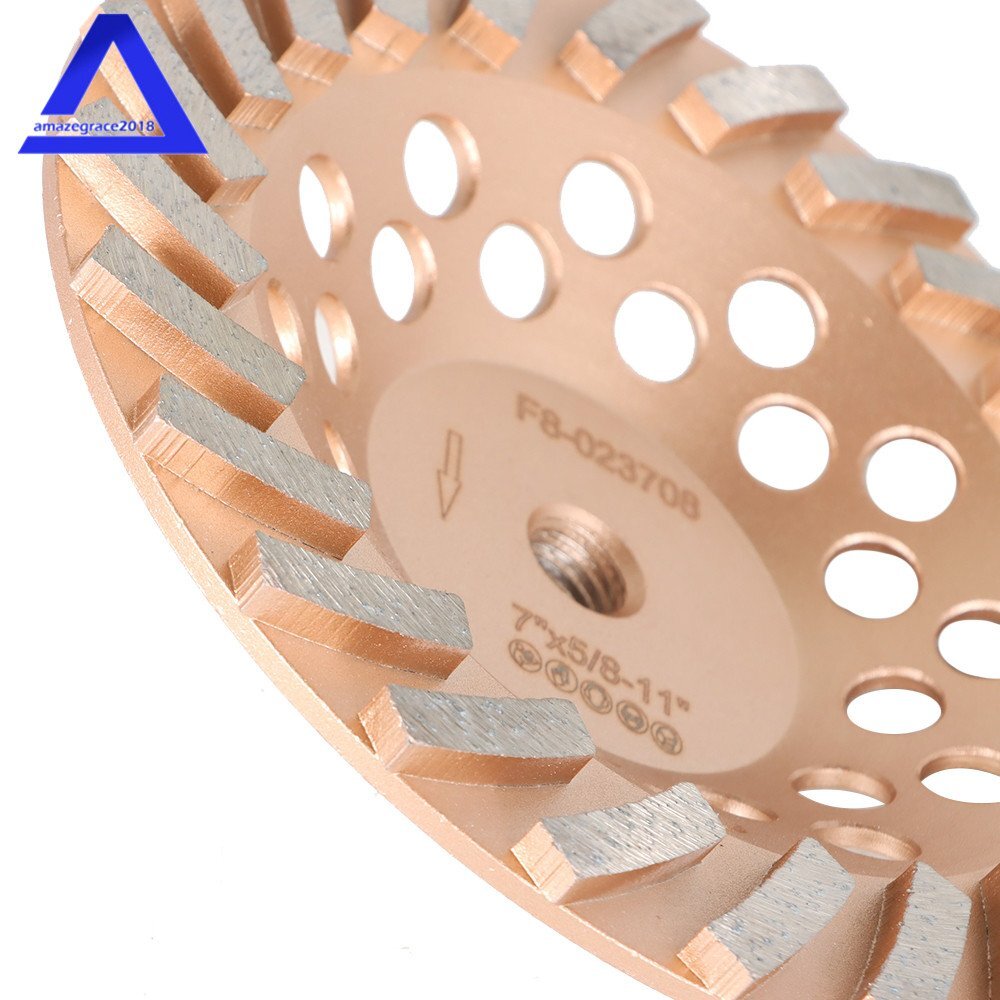 7" Concrete Grinding Cup Wheels 24 Seg Diamond Abrasive Segments 5/8"-11 Arbor