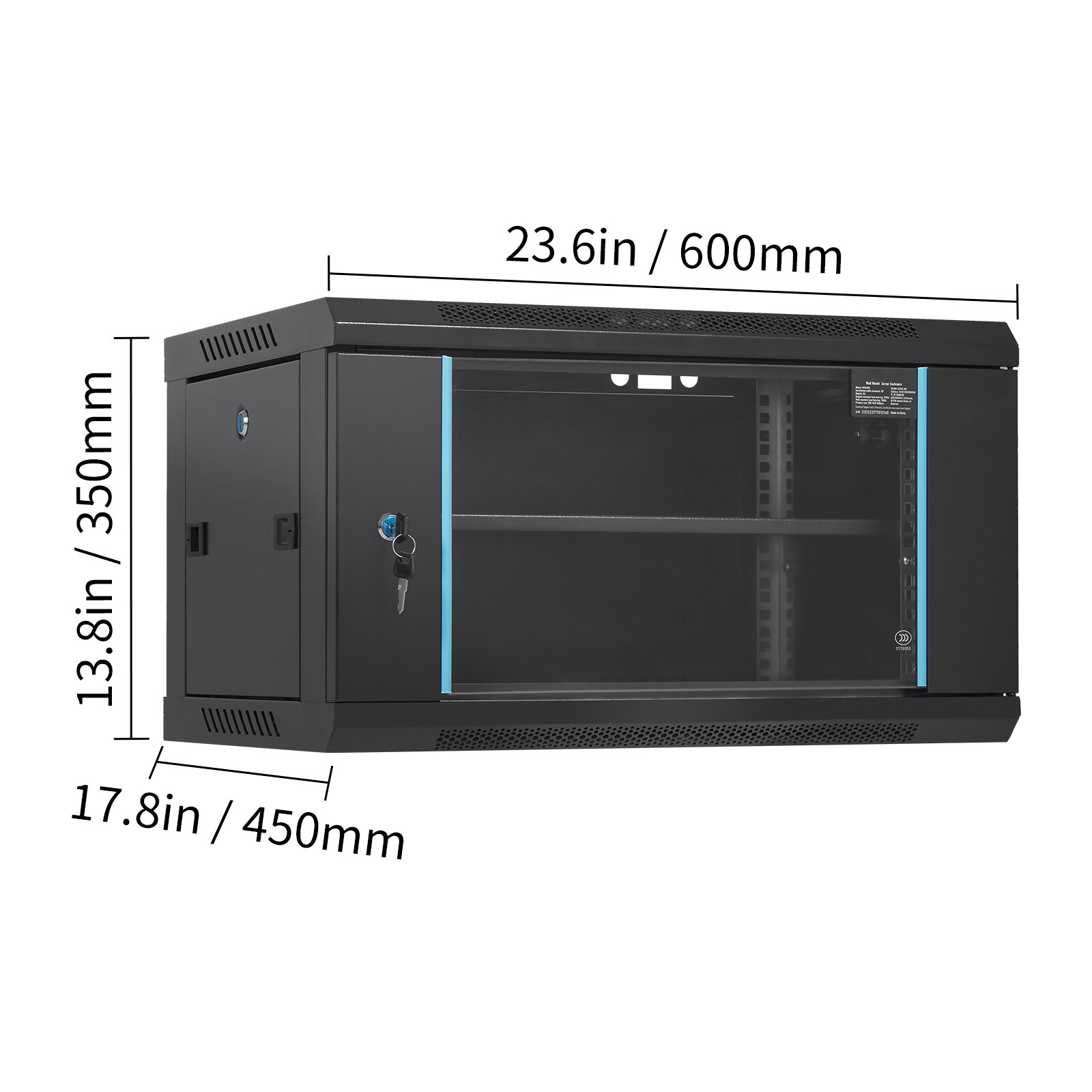 6U Wall Mount Network Server Rack Cabinet Enclosure 15.5'' Deep Door Lock
