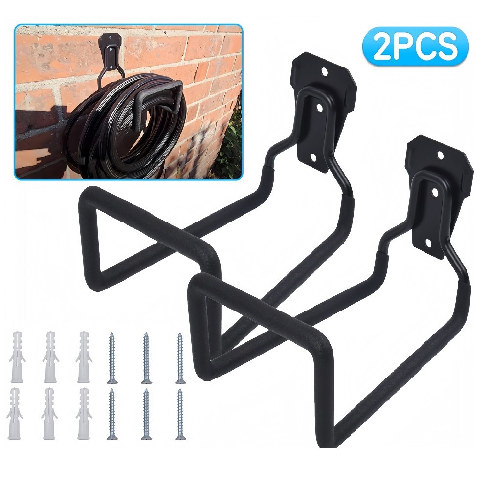 2PCS Garden Hose Pipe Holder - Heavy Duty Hanger Wall Mounted Water Hose Bracket