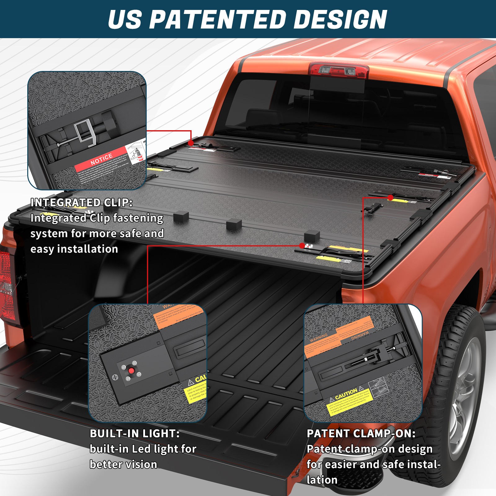 5.5FT Hard 4-Fold Tonneau Cover For 2015-25 Ford F-150 F150 Truck Bed Waterproof