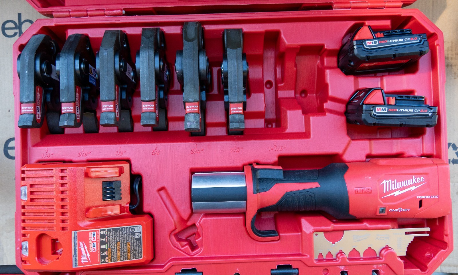 Milwaukee 2922-22M Press Tool Kit w/ One-Key with 1/4”-7/8” Streamline ACR Jaws
