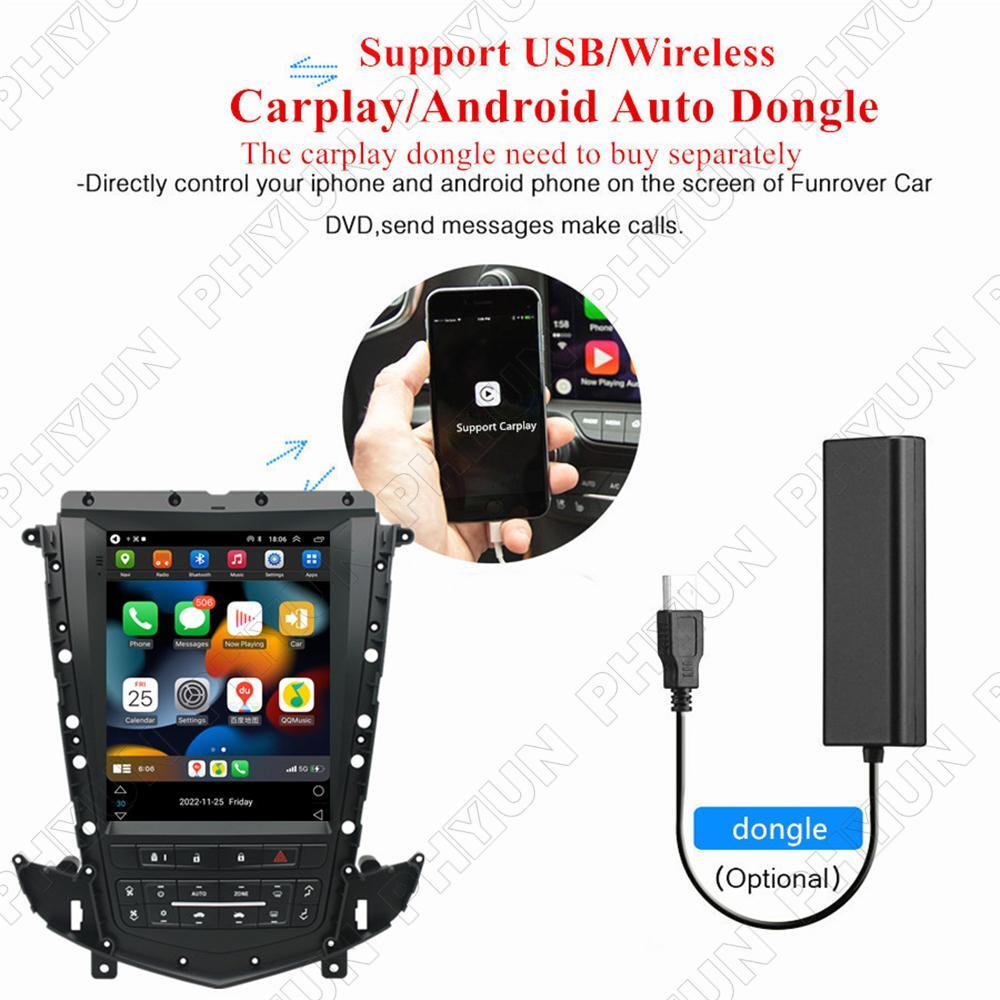 9.7'' Vertical Stereo Radio Android 11 GPS Head Unit For Cadillac SRX 2009-2012