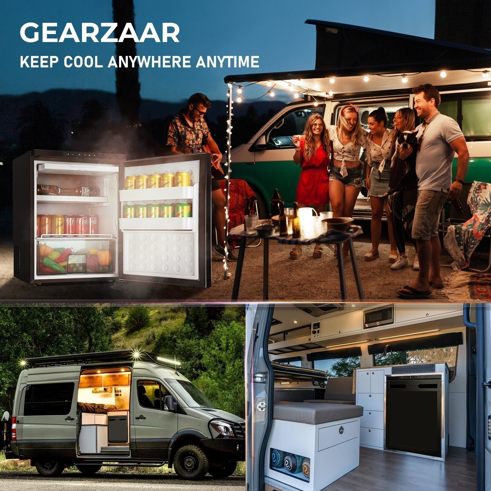 68Qt Portable Car Refrigerator Freezer Compressor Car Fridge 12V&24V APP Control