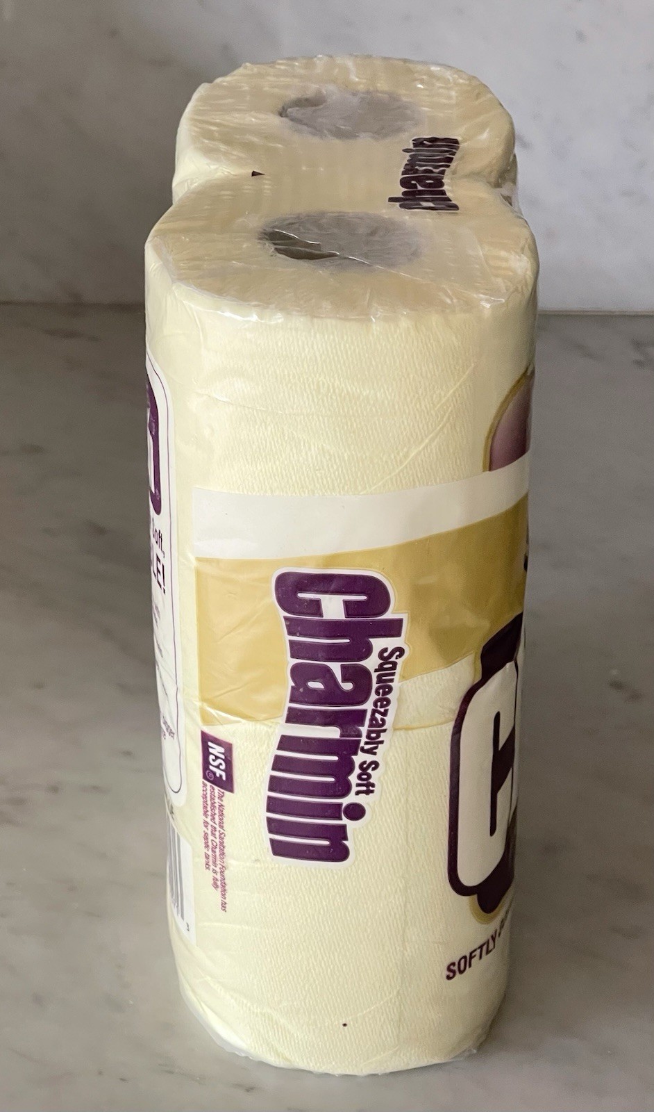 Vintage '80s Charmin Light Yellow Toilet Paper Sealed 4-Pack NOS Prop