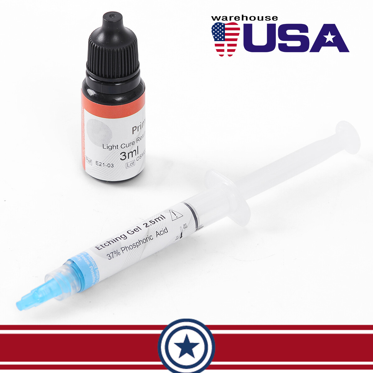 Dental Orthodontic Light Cure Brackets Mini Adhesive Bonding System Kit