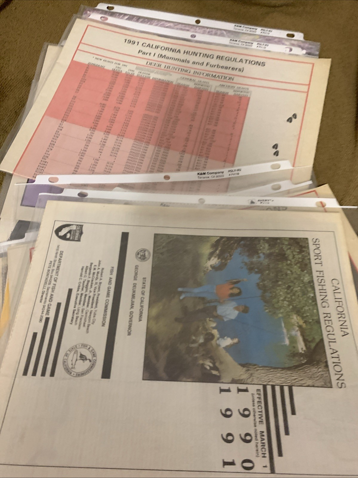 Lot Of 29 California Regulations Pamphlets 1952 1994 Vintage Hunting Fishing