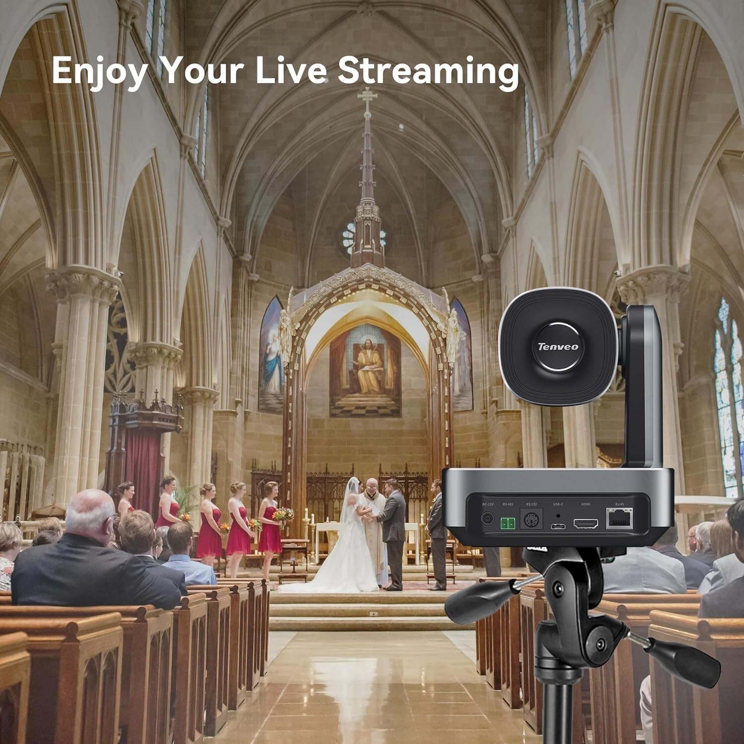 Tenveo 4K PTZ Conference Camera with 12X Zoom Wide View Angle USB3.0/HDMI/RJ45