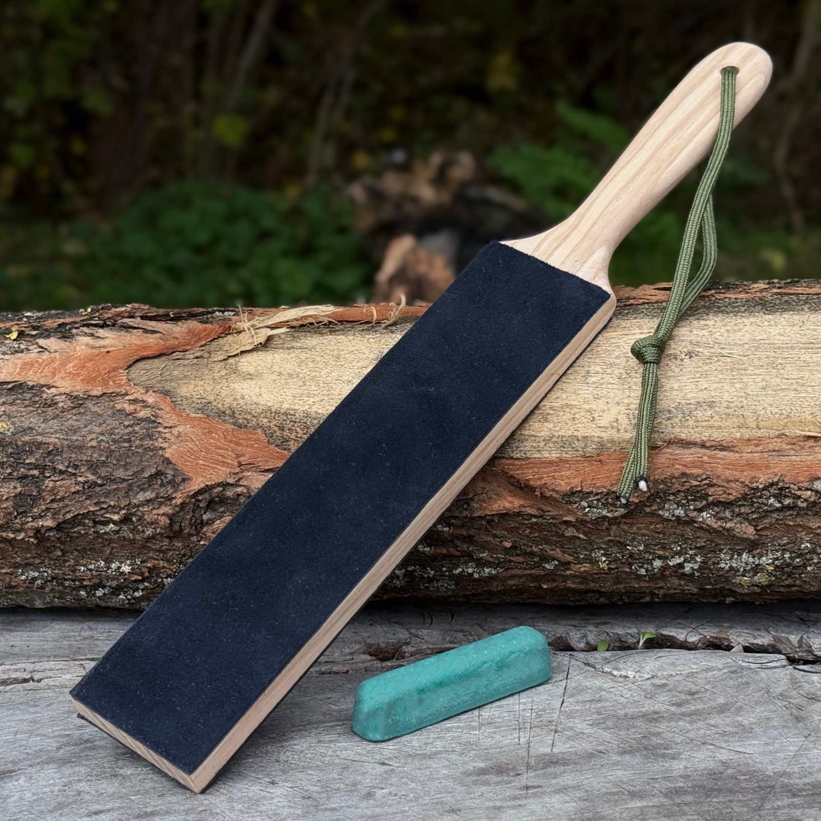 Double Sided Leather Sharpening Strop Knife Tool Honing Paddle Polishing Paste