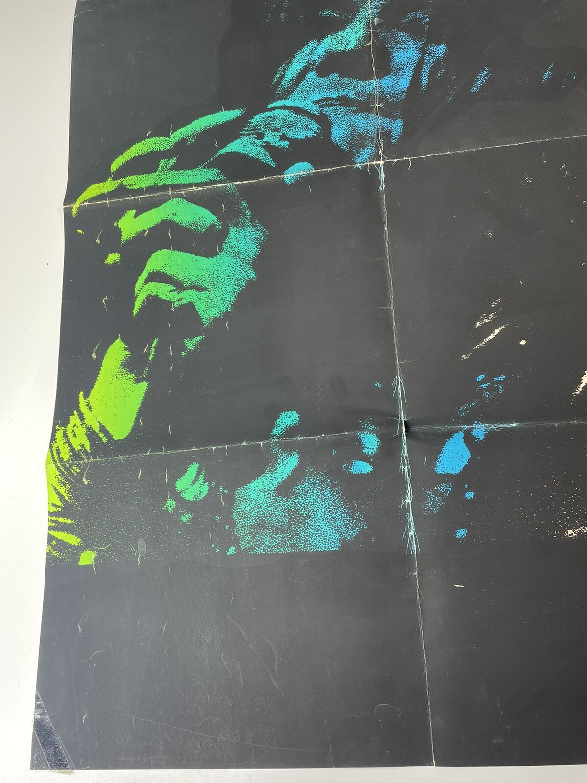 Janis Joplin Poster Vtg Psychedelic Blacklight Woodstock 33" x 21" Pin Up Hippie