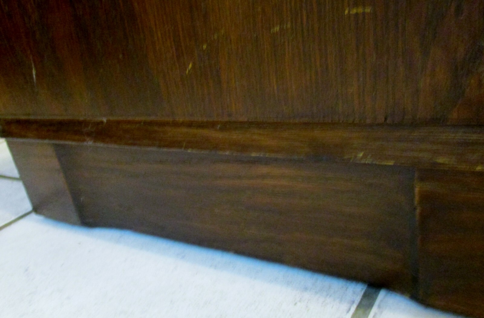 Mid-Century Modern Walnut Three-Drawer Nightstand in Style of Robsjohn-Gibbings