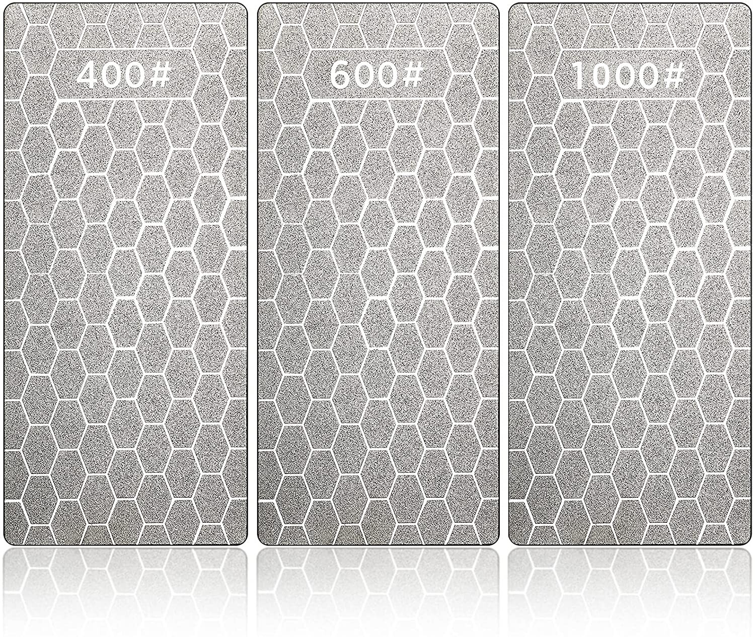 3PCS Diamond Sharpening Stone Set 400/600/1000 Chisel Honing Flattening Plate US