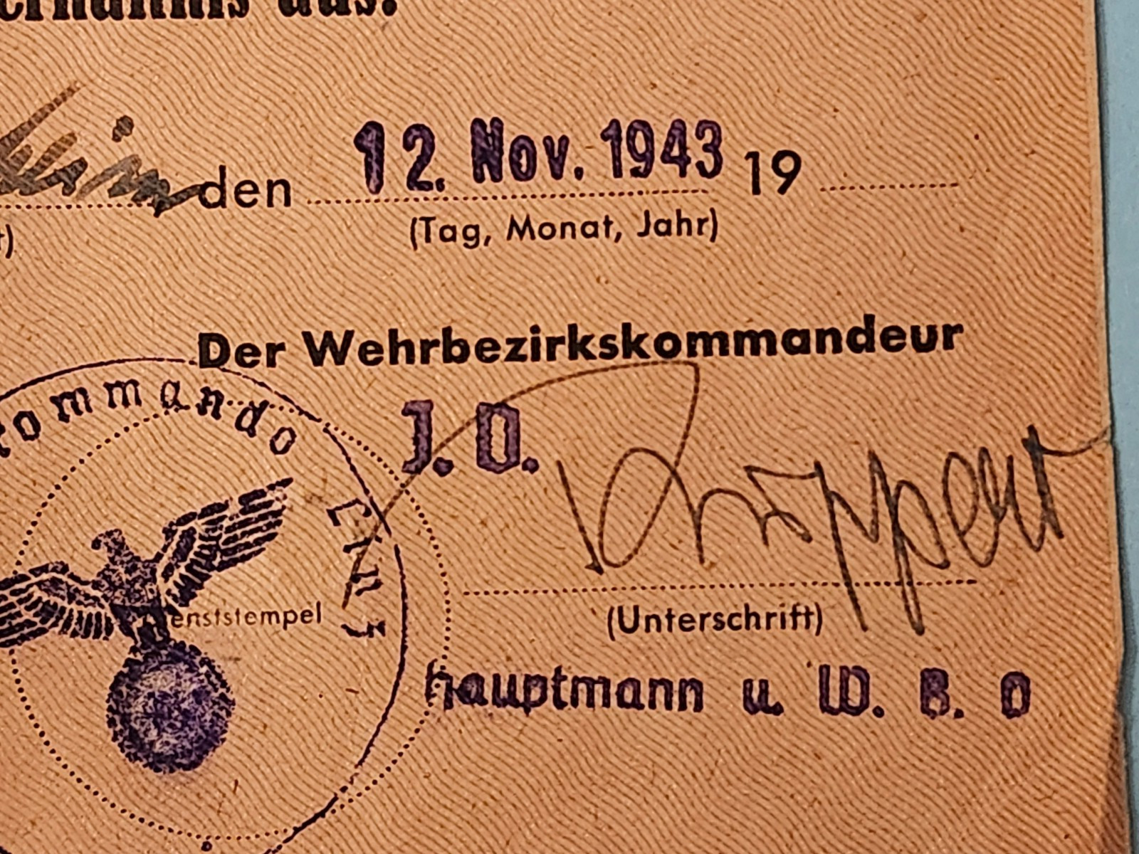 WW2 Germany. Ausmusterungsschein (Discharge Certificate)