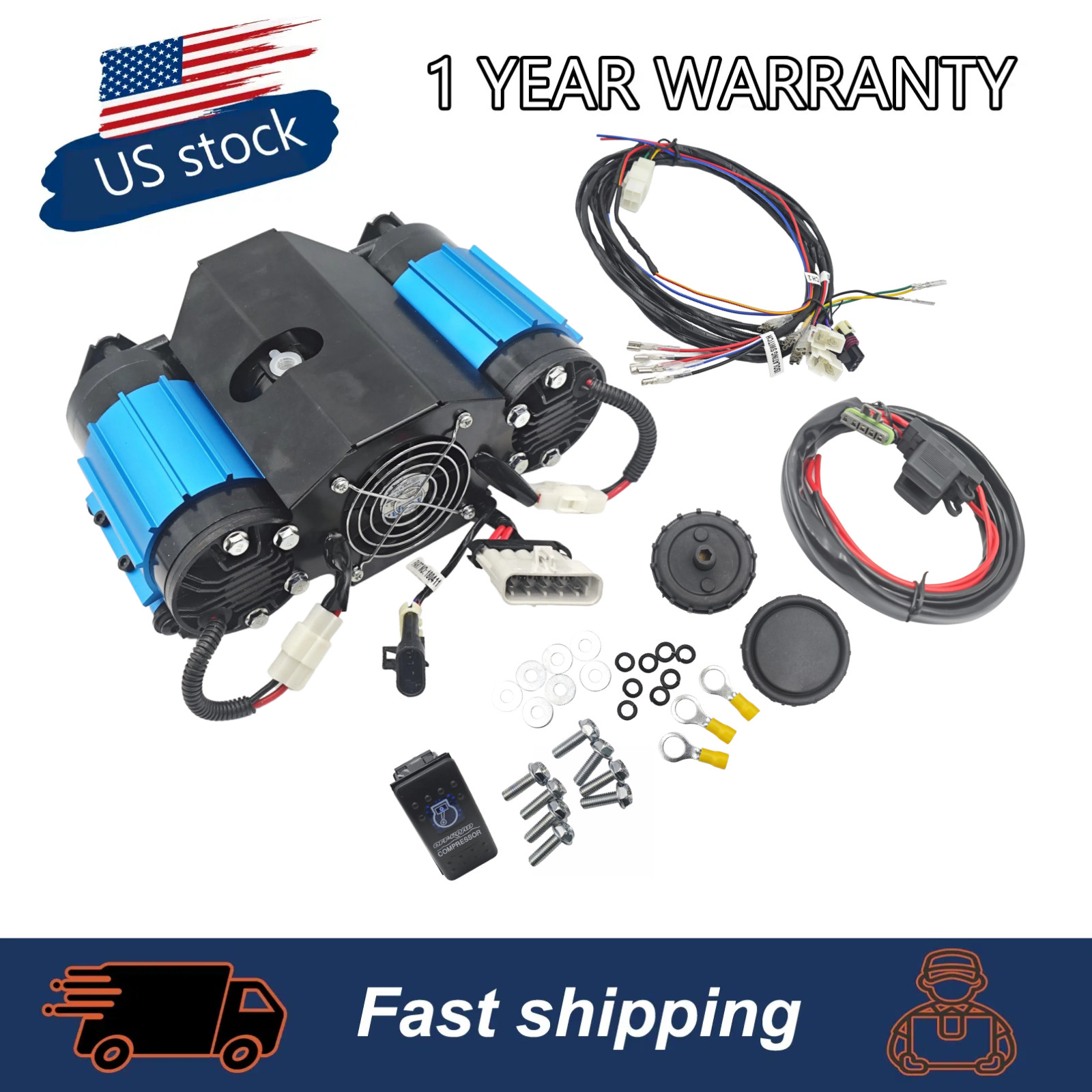 Twin Motor On-Board Universal Air Compressor Lot 12V Replacement for CKMTA12 NEW