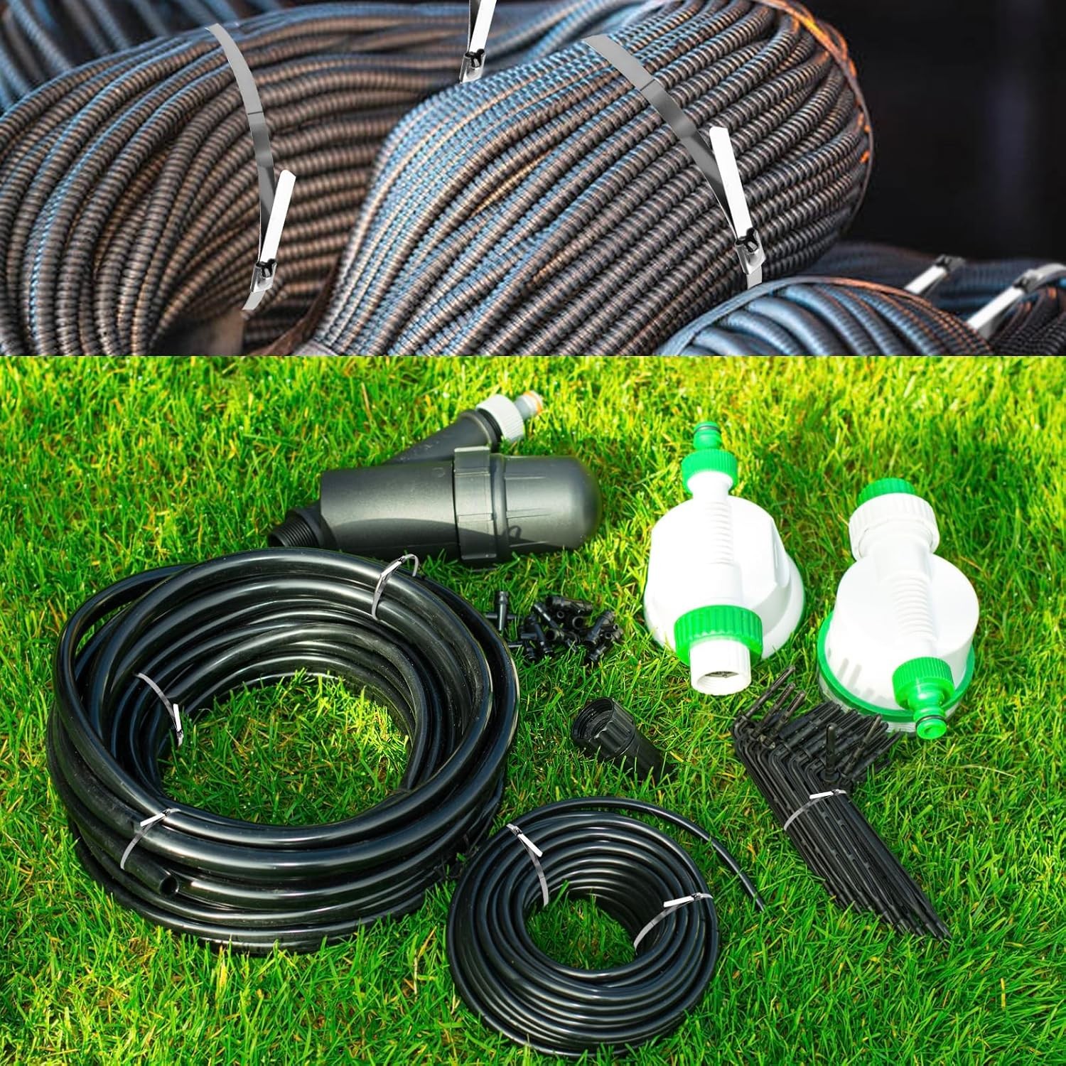 100-Pack Metal Zip Ties 11.8 inch, Heavy Duty 304 Stainless Steel 100pcs