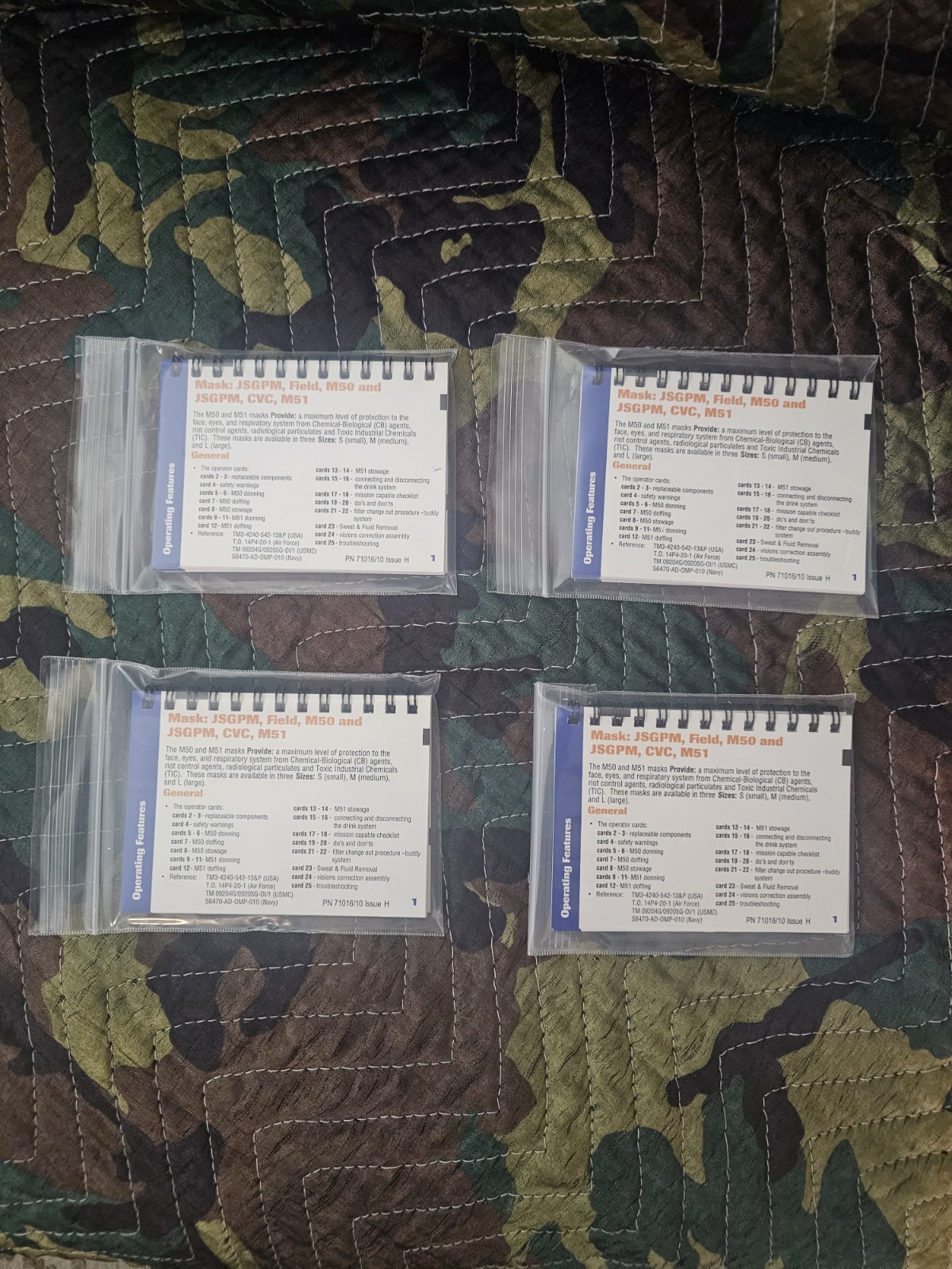 New! (4) M50/M51 OPERATOR CARDS