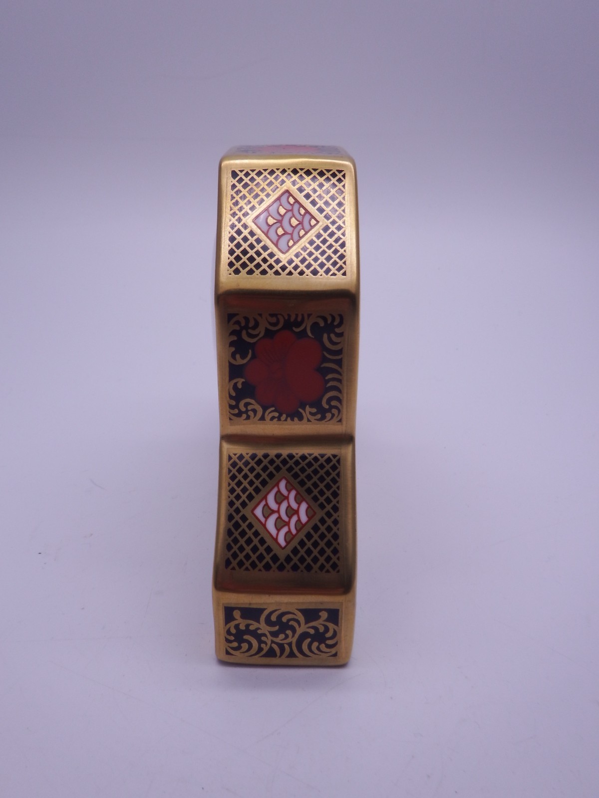 ROYAL CROWN DERBY 1128 SOLID GOLD BAND CLOCK 1ST QUALITY