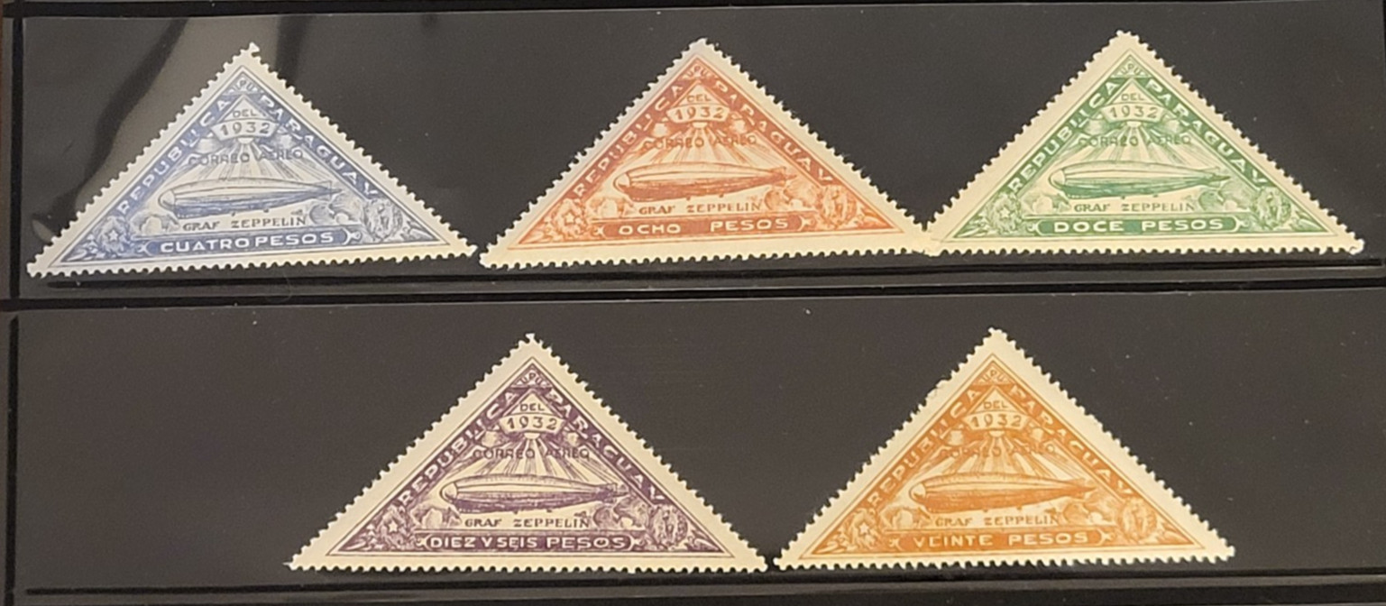 Paraguay Airmail Stamps-1932-Scott #C74-C78-MH