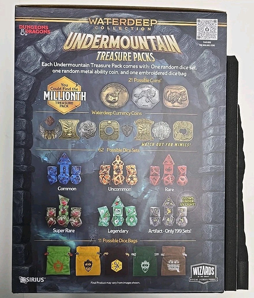 D&D Undermountain Waterdeep Collection Dice 25 Booster Display