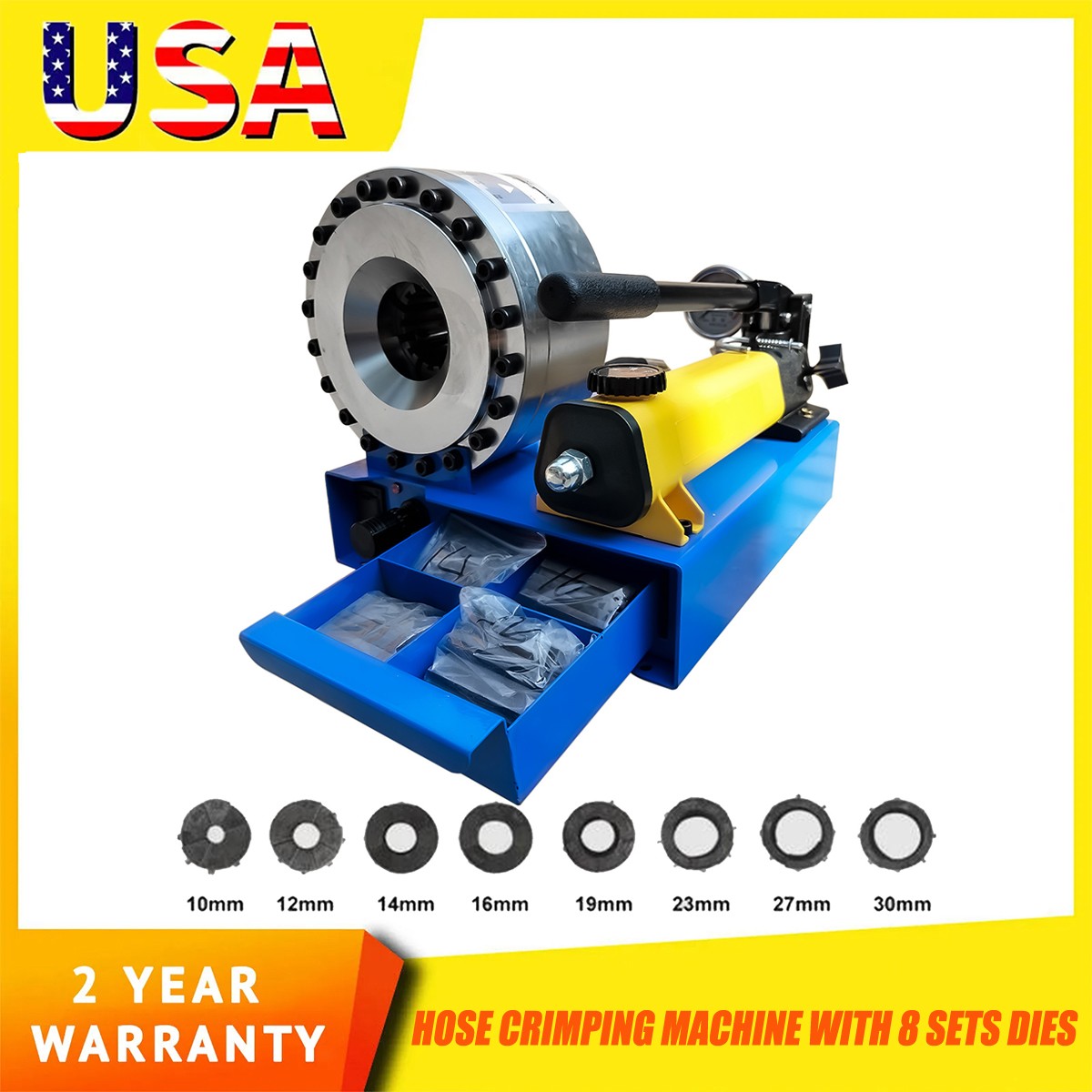 High Pressure Manual Hydraulic Hose Crimper Hose Pipe Crimping With 8 sets Dies