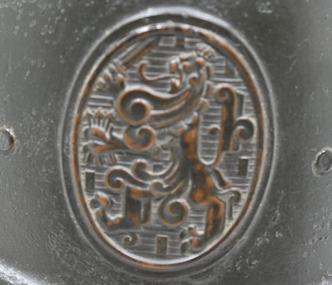 Dutch M27 M34 1934 Military Helmet with Crest Chin Strap and Liner