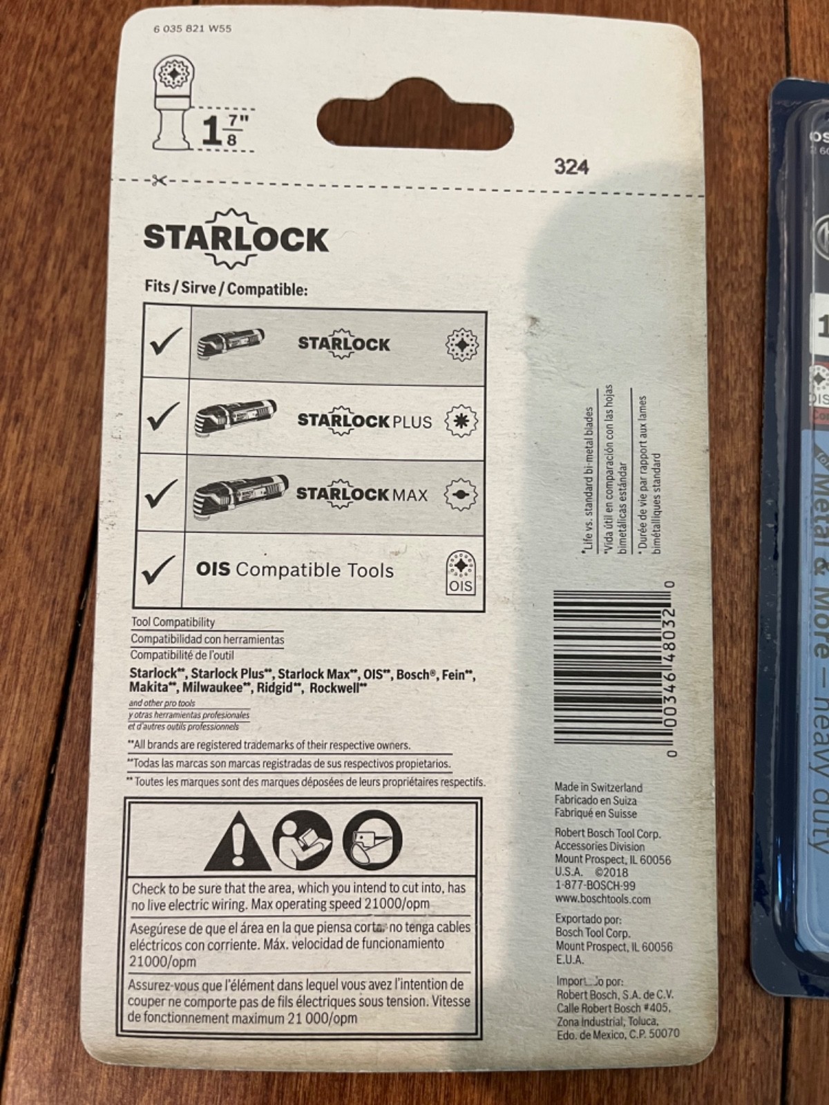 Bosch OSL114C Starlock 1-1/4" Metal & More Oscillating Plunge Cut Blade