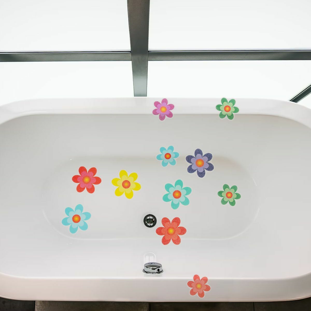 Non Slip Flower Stickers Decals Tape Mat for Bath Tub Stairs Shower Appliques