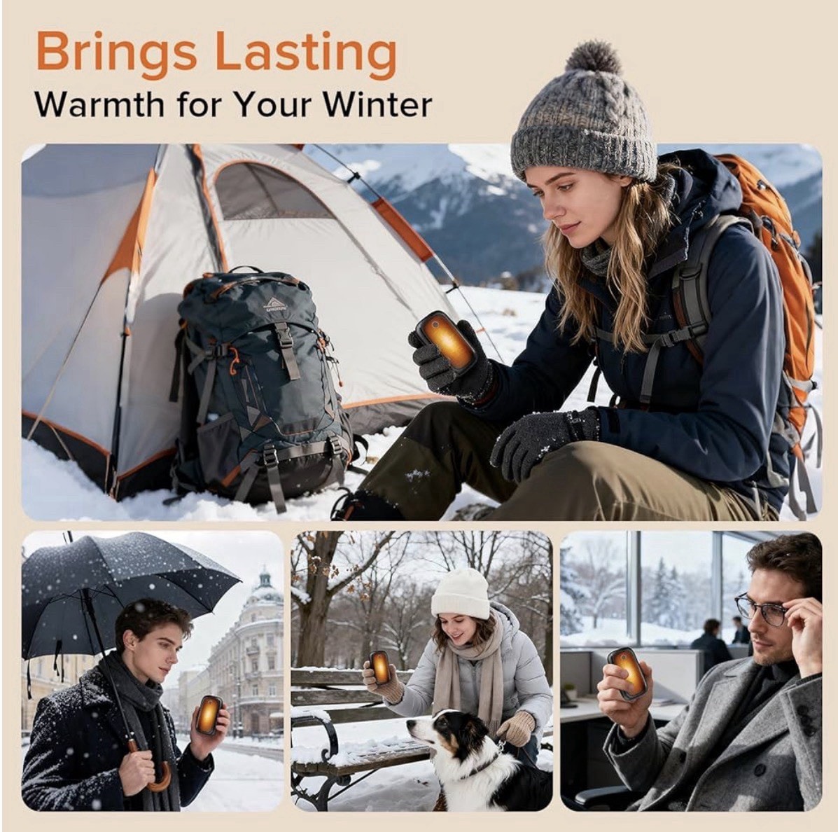 Two rechargeable magnetic hand warmers, heating time 12 hours