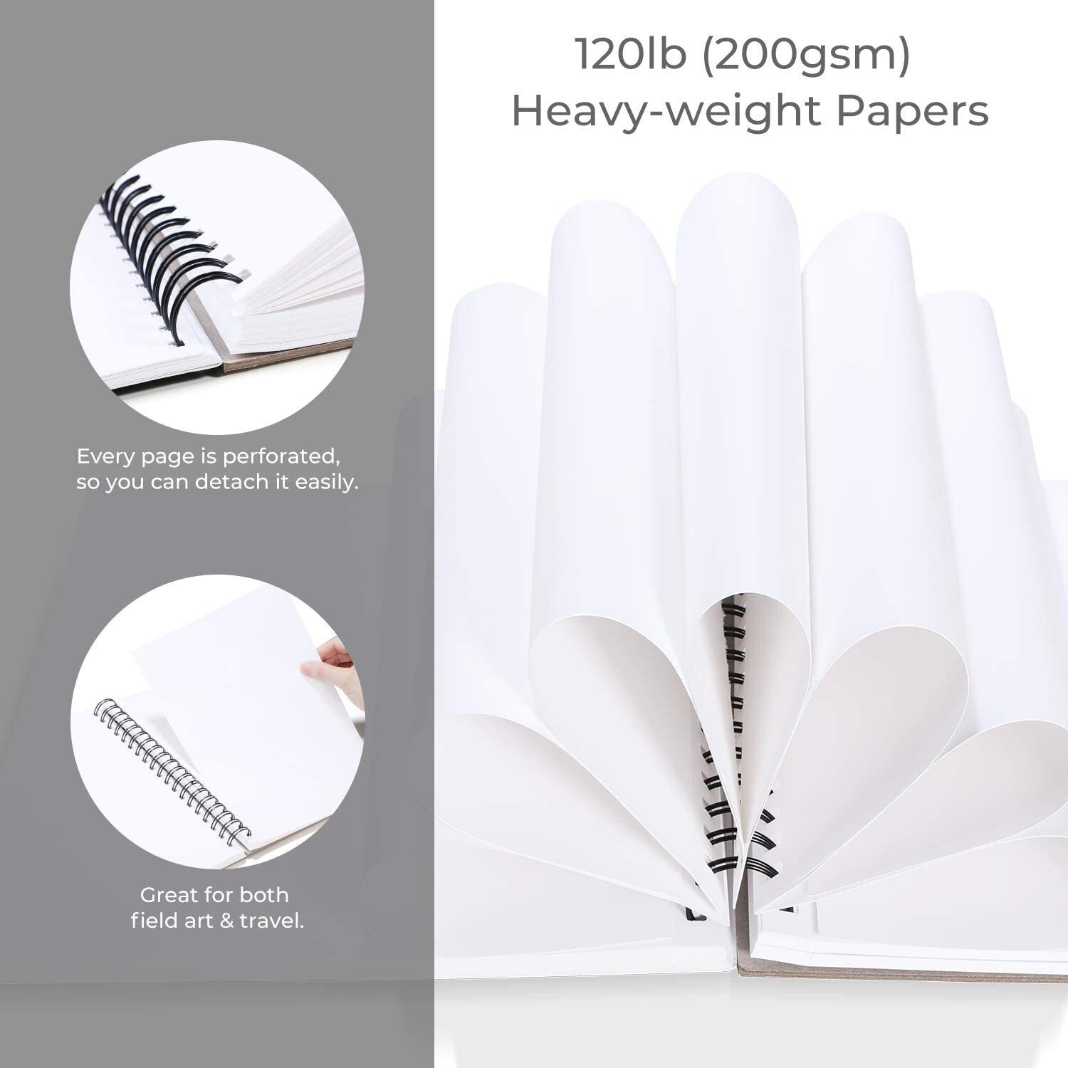 Ohuhu Marker Pads Art Sketchbook, 7.6" ×10" 120LB Heavy Smooth Drawing Papers