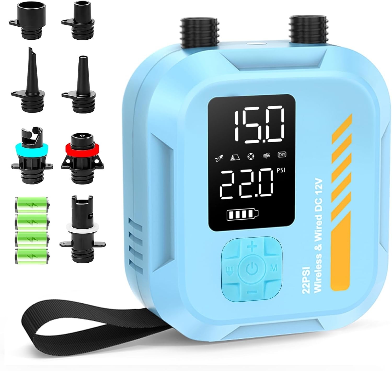 22PSI Rechargeable Electric SUP Air Pump | Inflator for Paddle Board, boat, tent