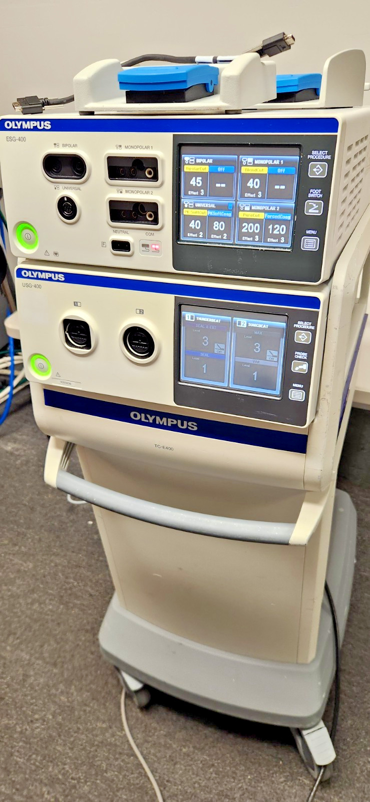 Olympus ESG 400 USG-400 With Both Footswitches, Cart & MAJ-1871 Cable