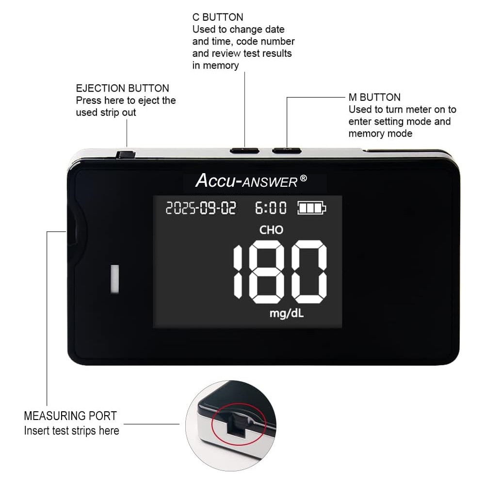 4 in 1 Blood Test Kit Total Cholesterol，Blood Glucose，Uric Acid，Urine Uric Acid