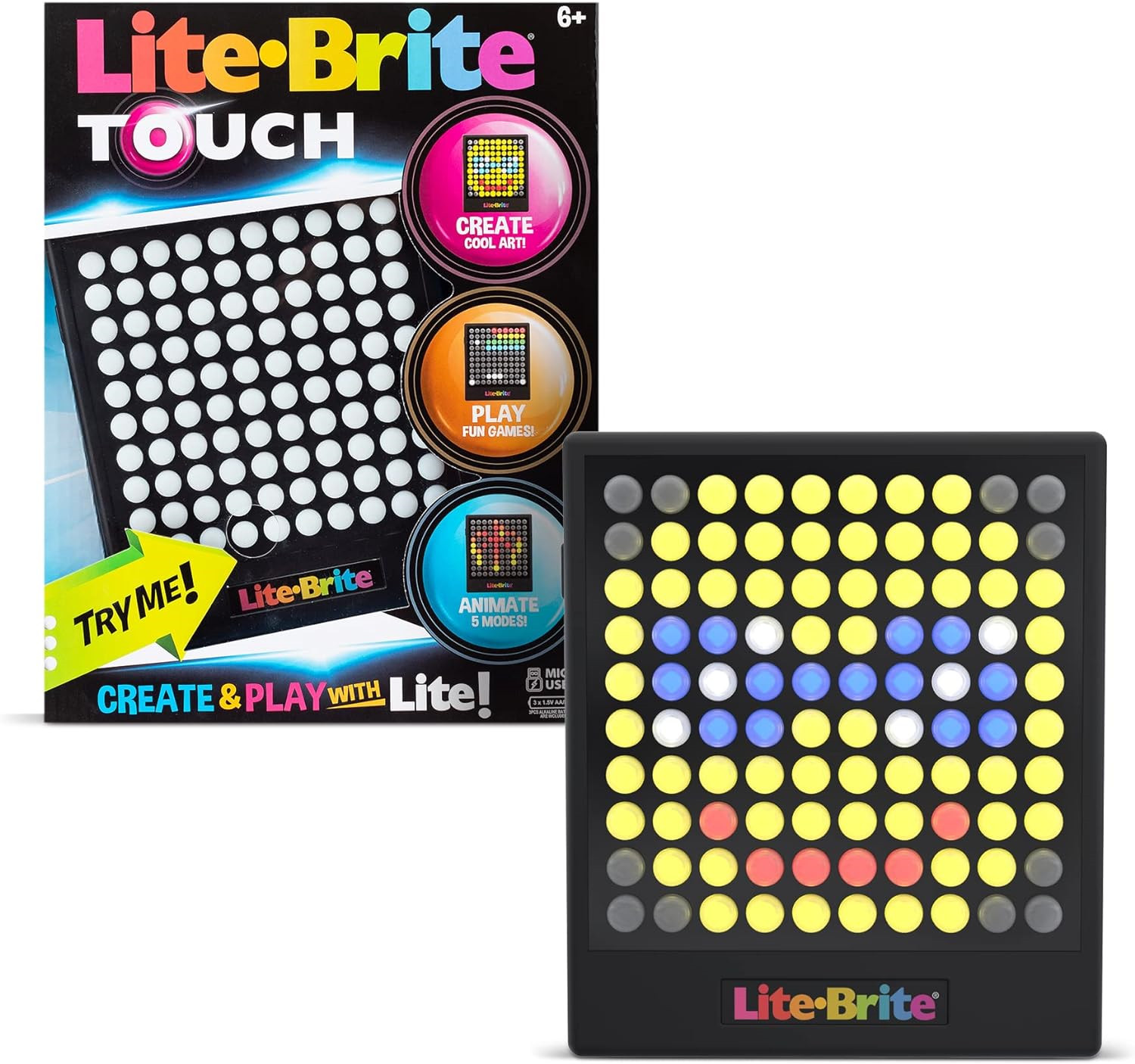 Lite-Brite Touch - Create, Play and Animate - Light Up Portable Stem Sensory Toy