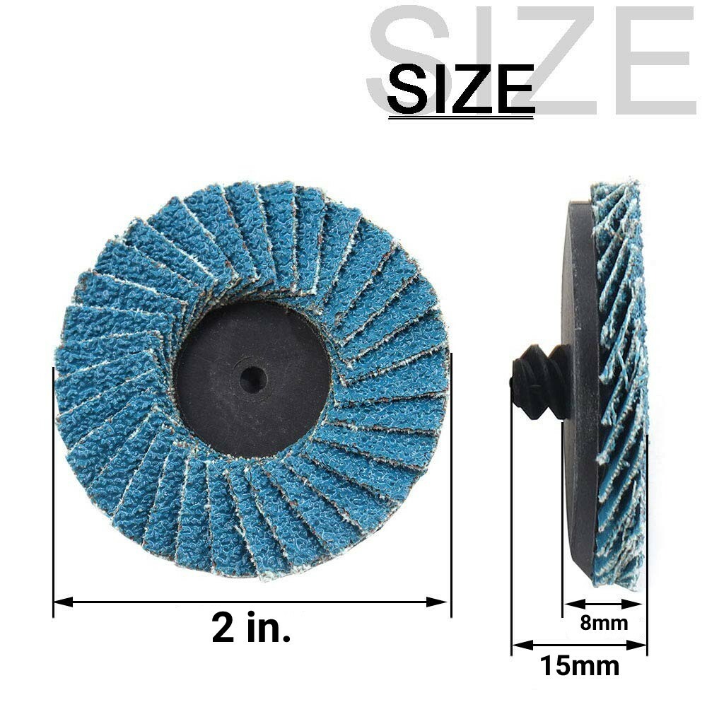 10x 2 inch Zirconia Roll Lock Die Grinder Drill Flap Disc 80 Grit Sanding Wheel