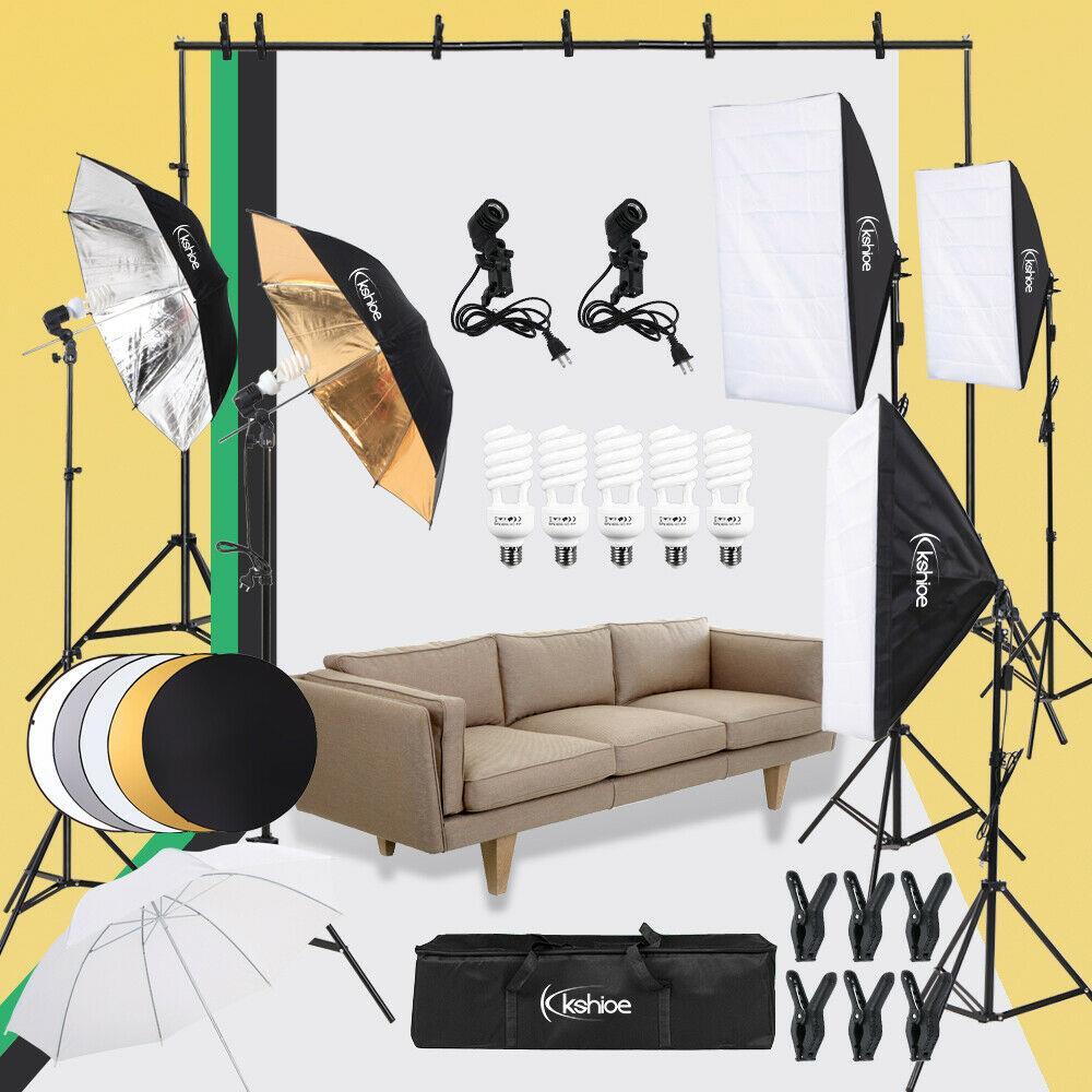 30pcs Photo Studio Photography Lighting Kit Umbrella Softbox Backdrop Stand Set