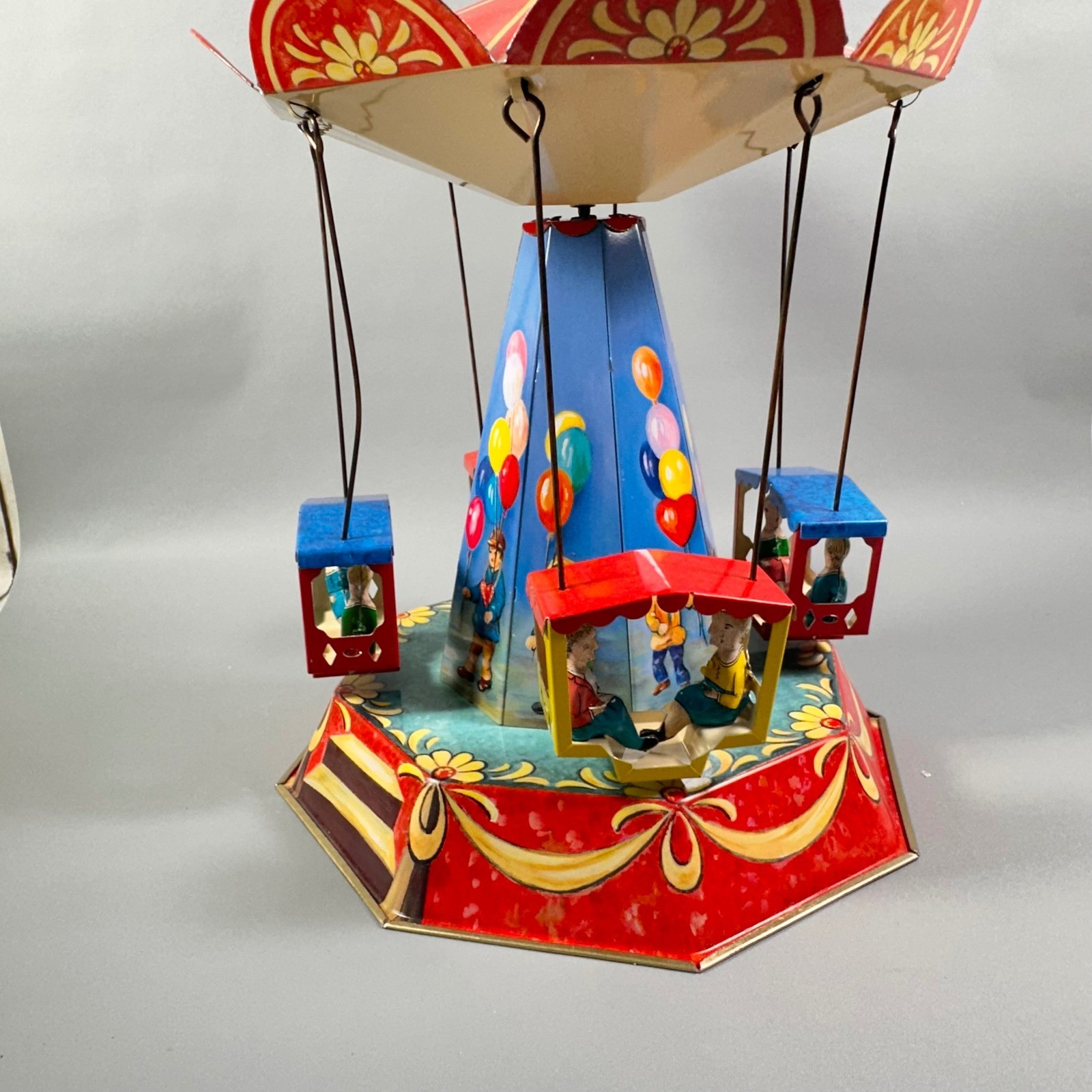 German Tin Toy Carousel Wagner Brunn 2002 Reproduction Carrousel w/Box Vintage