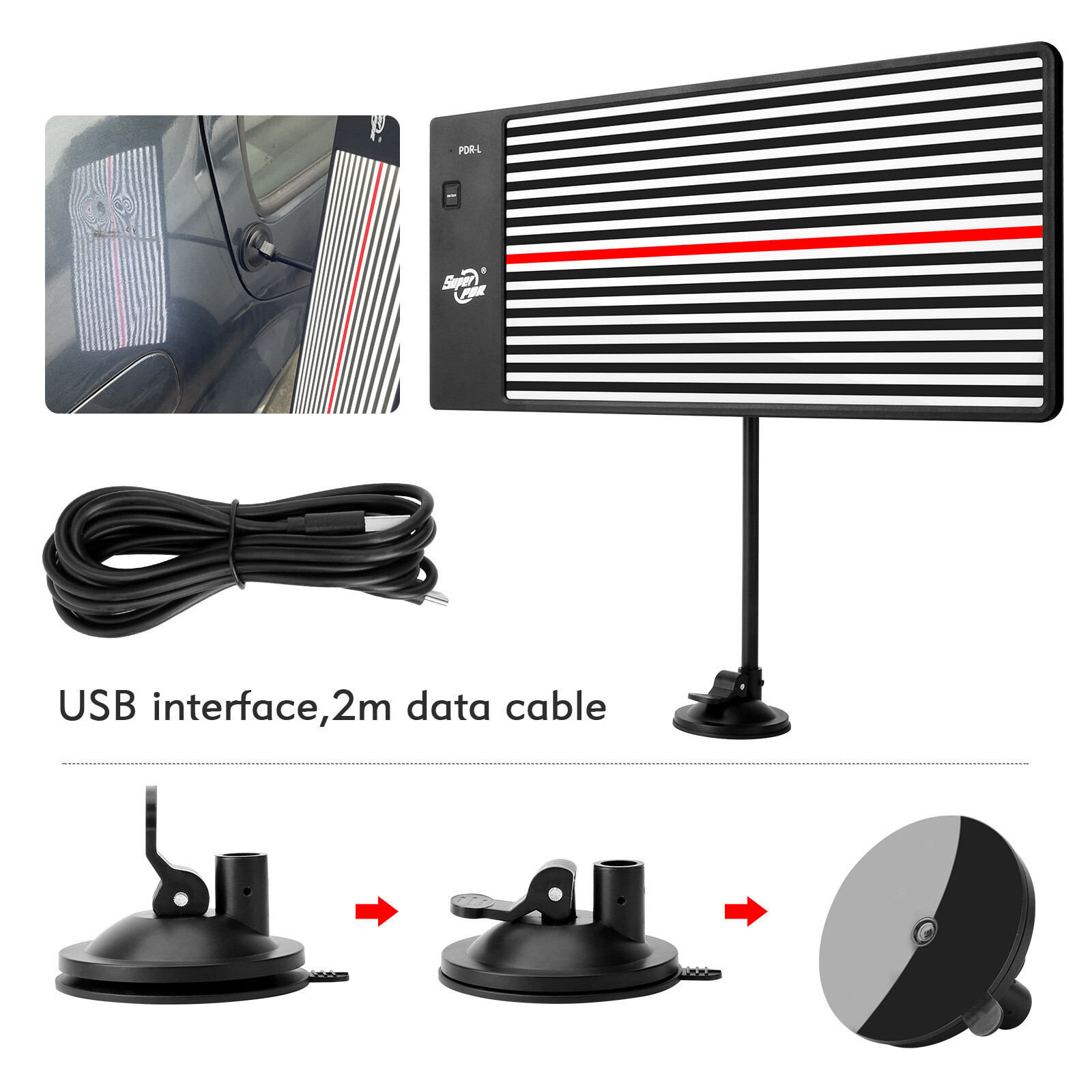 Paintless Dent Repair Removal PDR LED Line Board Light Scratch Reflector Tool
