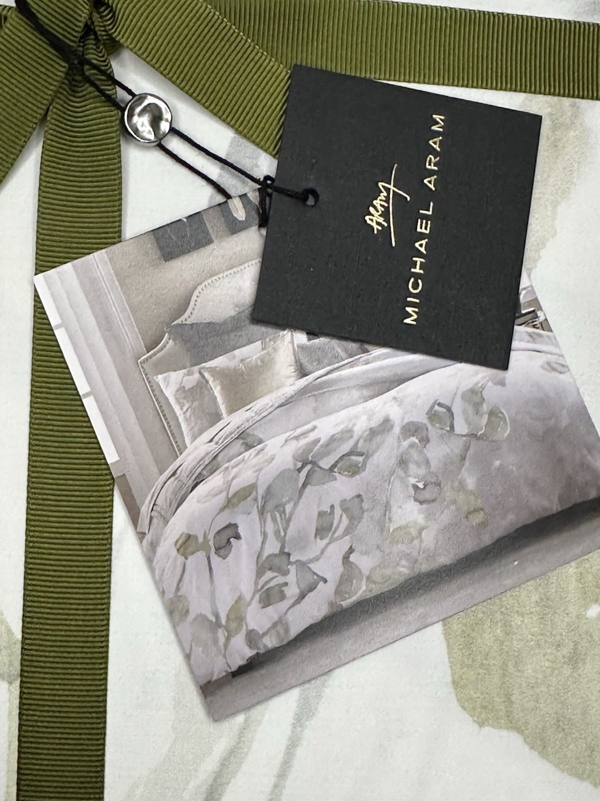 MICHAEL ARAM BOTANICAL LEAF KING DUVET COVER WATERCOLOR NWT Luxury Bedding
