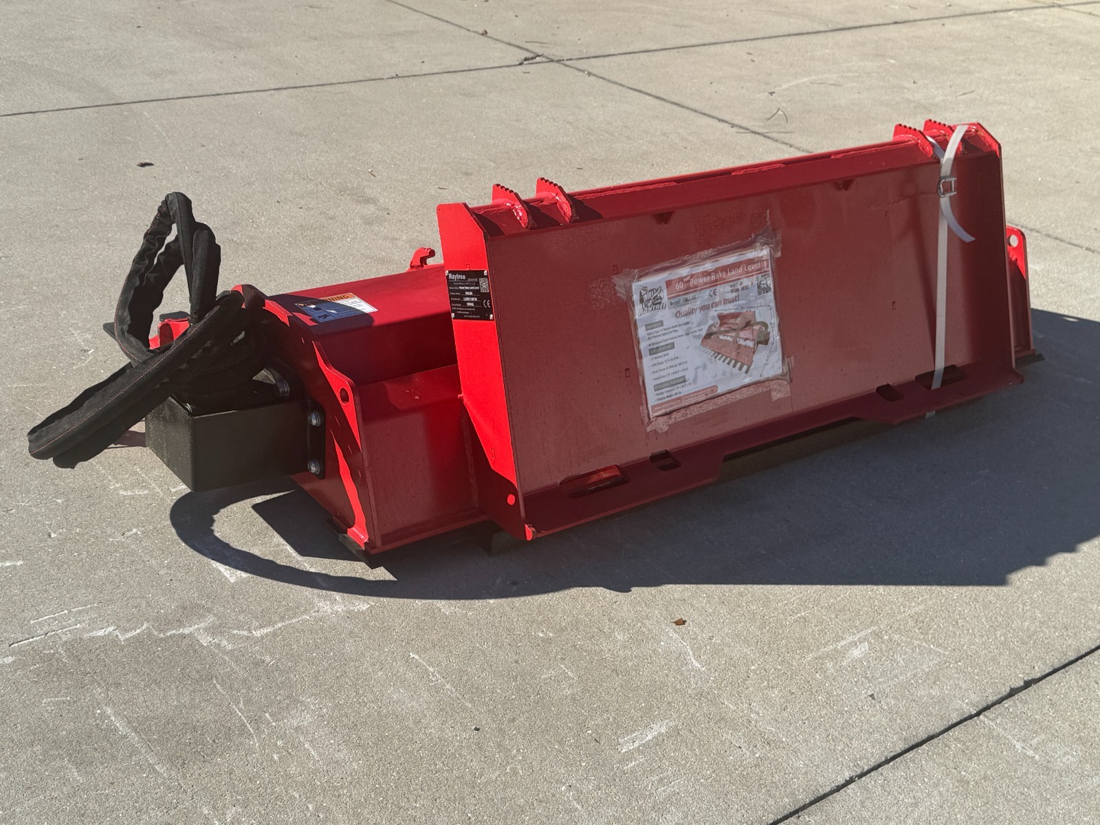 Skid Steer Soil Conditioner 60" Land Leveler Power Rake Carbide Teeth 12 GPM