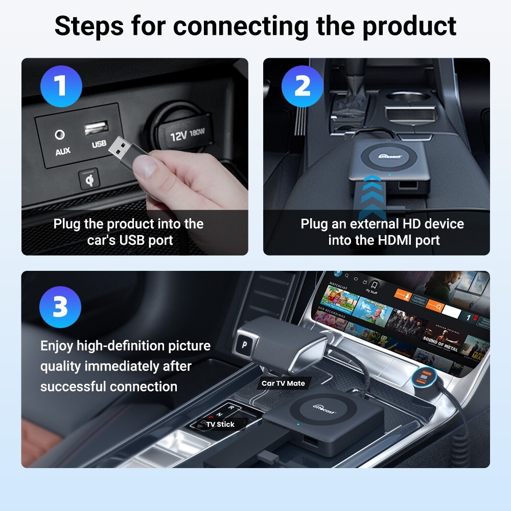 OTTOCAST Car TV Mate Pro HDMI Convertor Fire TV Stick Wireless Carplay Adapter